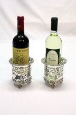 Stunning Pair Silver Plated English Wine Coasters | Ref. no. 01350 pair | Regent Antiques